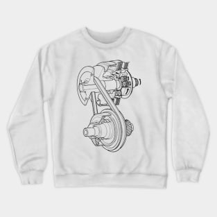 Continuously Variable Transmission CVT Blueprint Black Crewneck Sweatshirt